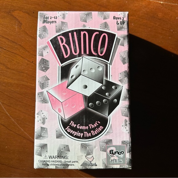 Bunco Social Dice Bell Fuzzy Die Party Game Cardinal Pink Edition 2005 - Picture 5 of 7